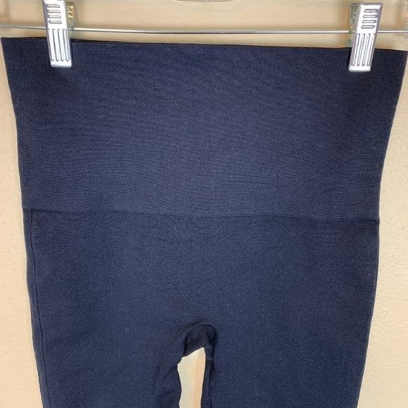 Spanx dark navy Cropped Leggings M 23" Slimming Stretch Shapewear Pants - Picture 4 of 8